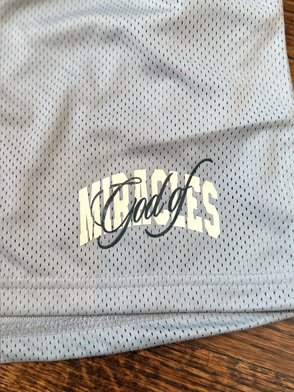 Men's Athletic Shorts in Light Gray with Script Logo